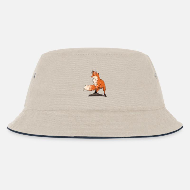 Schöner Fuchs - Kinder Bucket Hat - Natur/Navy