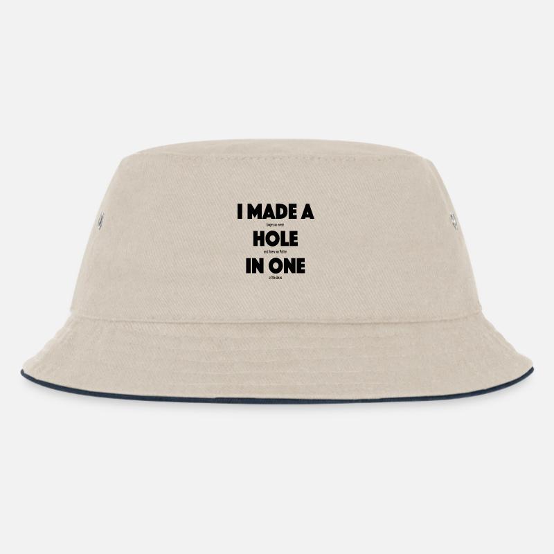 Disc Golf, discgolf, golf, hole in one, lustig - Kinder Bucket Hat - Natur/Navy