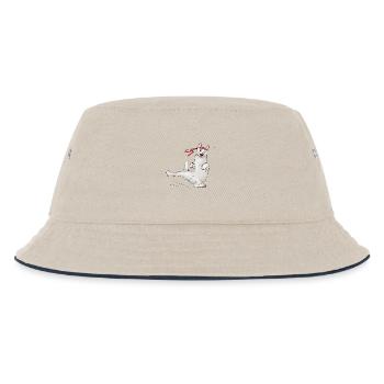Katze beim Karate - Kinder Bucket Hat - Natur/Navy - Vorne