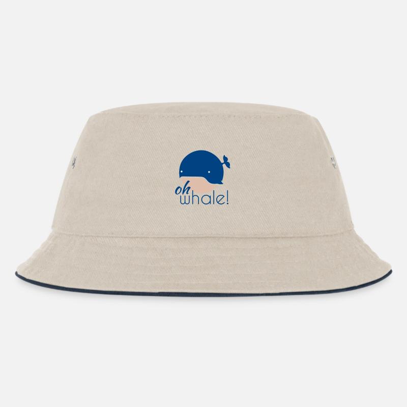 Oh whale! - Kinder Bucket Hat - Natur/Navy