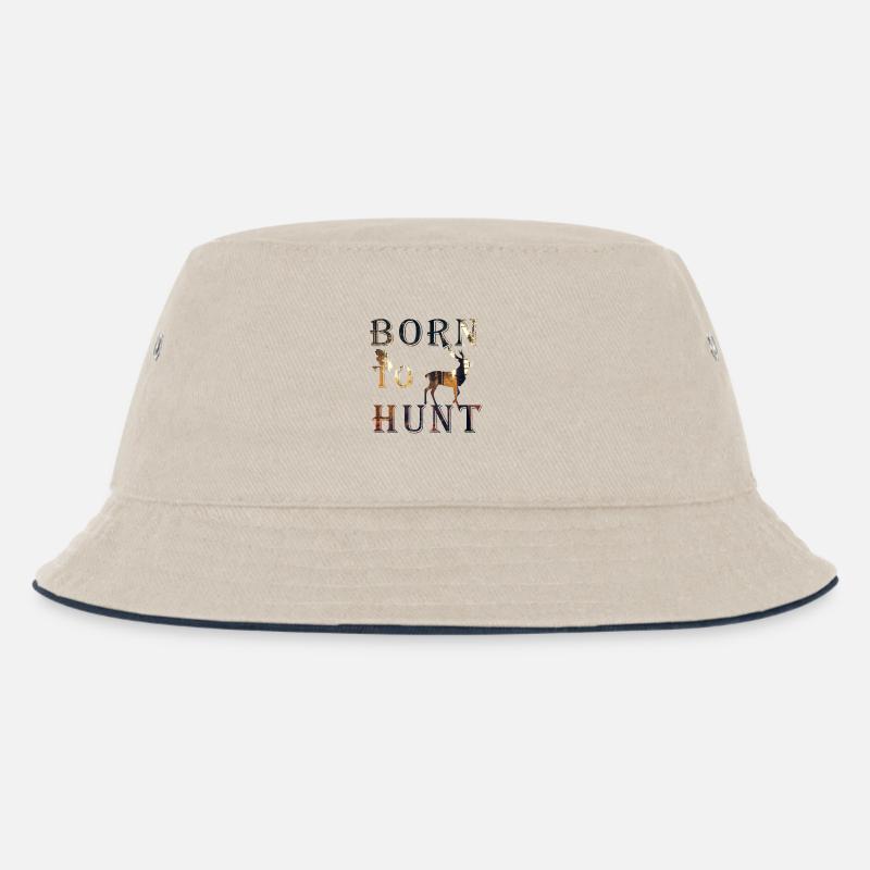 Born to Hunt - Kinder Bucket Hat - Natur/Navy