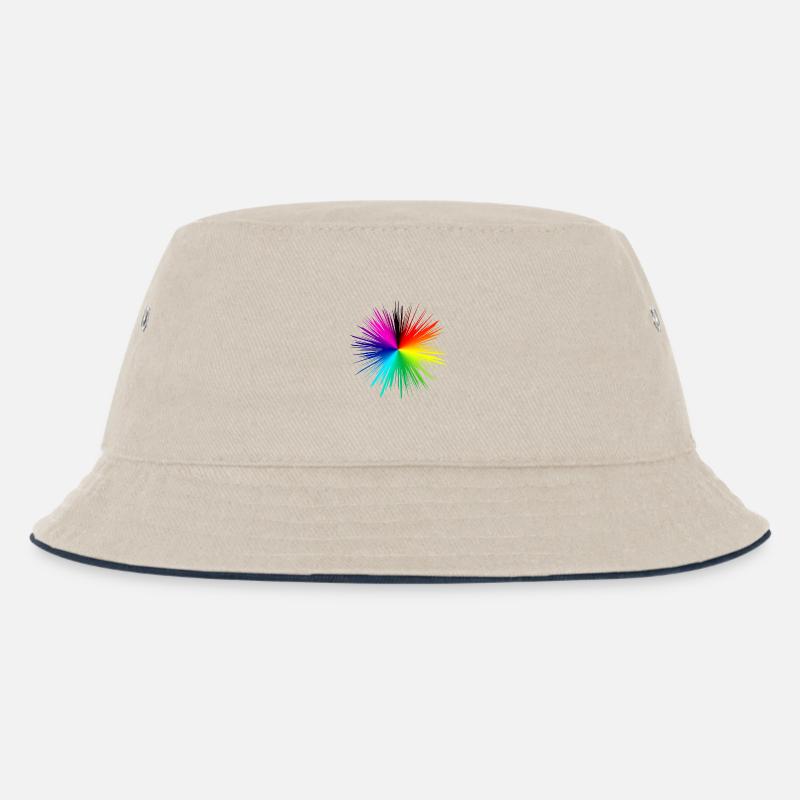 Farbexplosion Radialburst - Kinder Bucket Hat - Natur/Navy