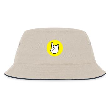 Pommes fork circle yellow - Kids’ Bucket Hat - ecru/navy - Front