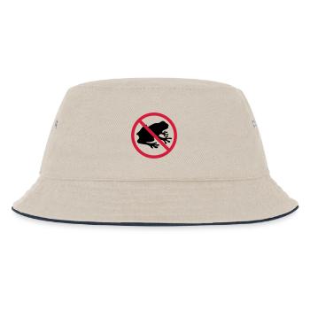 frosch verboten schild zone keine kroete silhouett - Kinder Bucket Hat - Natur/Navy - Vorne