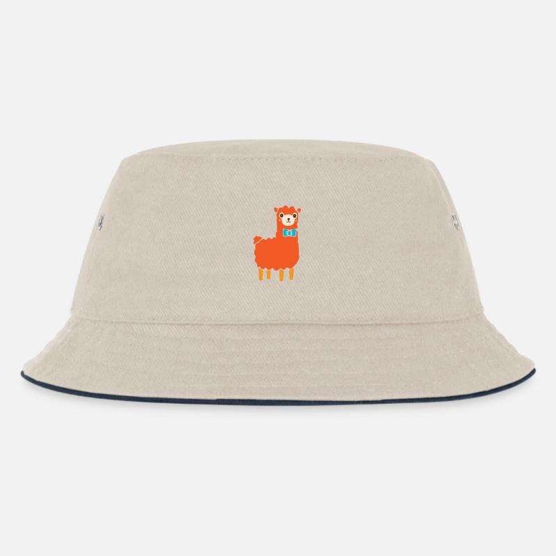 Alpaka - Kinder Bucket Hat - Natur/Navy