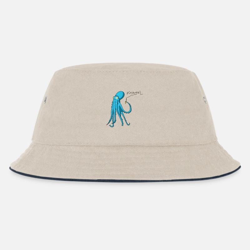 Krake kragelt - Kinder Bucket Hat - Natur/Navy
