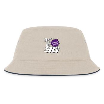 90er Party , Mottoparty , forever Young (25) - Kinder Bucket Hat - Natur/Navy - Vorne