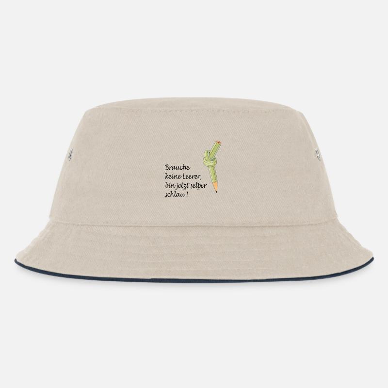 Schule - Kinder Bucket Hat - Natur/Navy