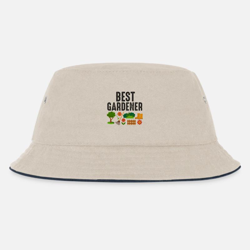Bester Gärtner - Kinder Bucket Hat - Natur/Navy