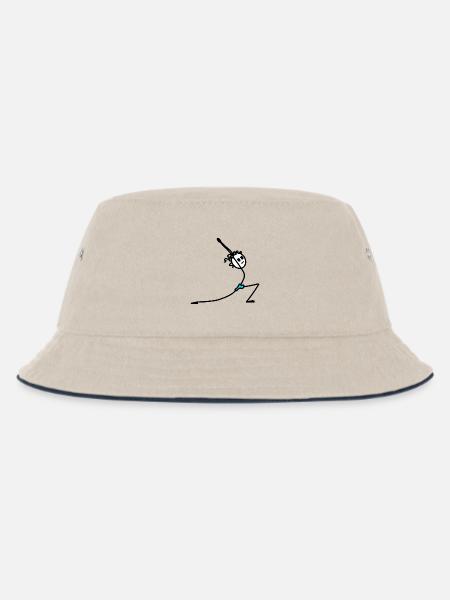 Yoga-Übung Sonnengruß - Kinder Bucket Hat - Natur/Navy