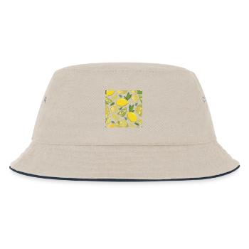 Zitronen-Design mit Frischeffekt - Kinder Bucket Hat - Natur/Navy - Vorne