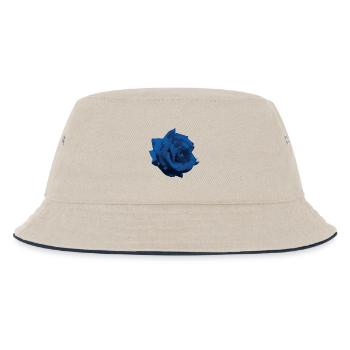 Blume - Rose blue - Kinder Bucket Hat - Natur/Navy - Vorne