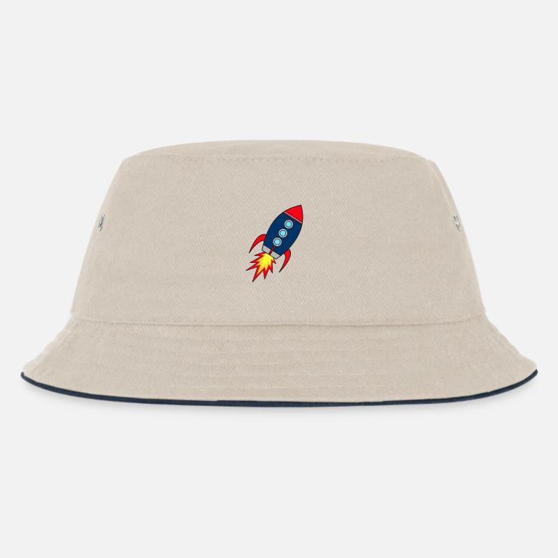 Rocket * rocket launches - Kids’ Bucket Hat - ecru/navy