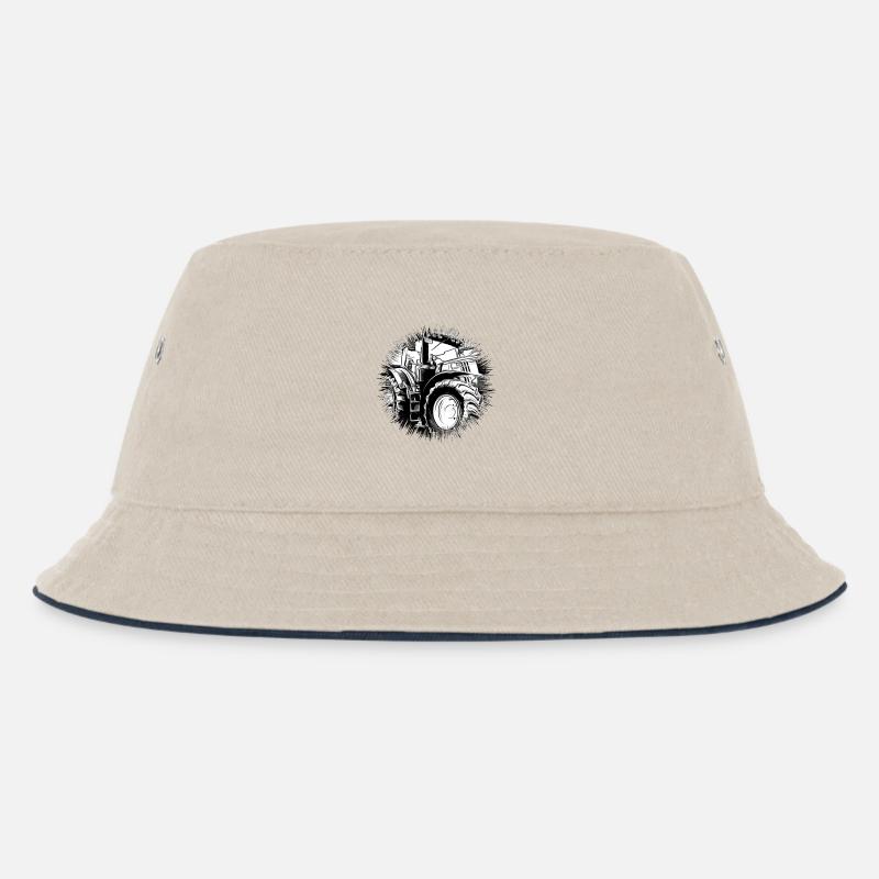 Traktor - Kinder Bucket Hat - Natur/Navy