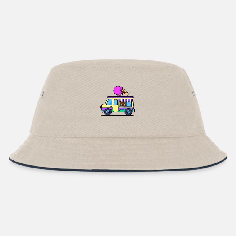 Kids Eiscreme - Kinder Bucket Hat - Natur/Navy