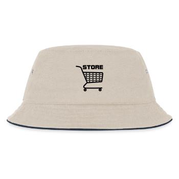 Panier d’achat avec texte STORE - Bob Enfant - blanc cassé/bleu marine - Devant