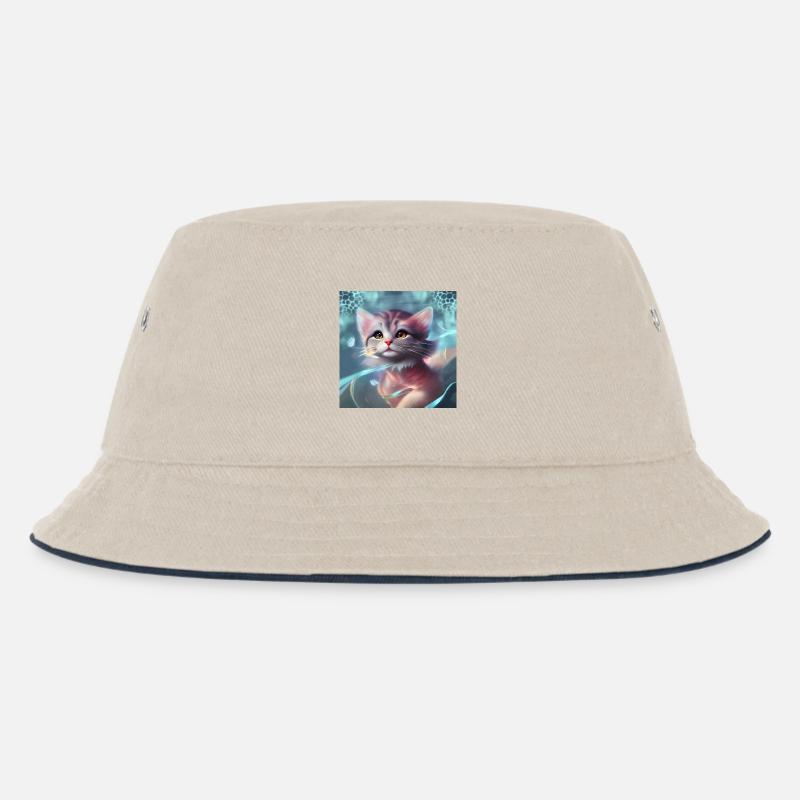 Süßes kleines Kätzchen - Kinder Bucket Hat - Natur/Navy