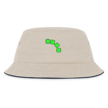 Grüne Quadrate Sequenz - Kinder Bucket Hat - Natur/Navy - Vorne