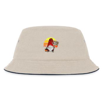 Gnom Weihnachts Wichtel mit Gratis Umarmung - Kinder Bucket Hat - Natur/Navy - Vorne
