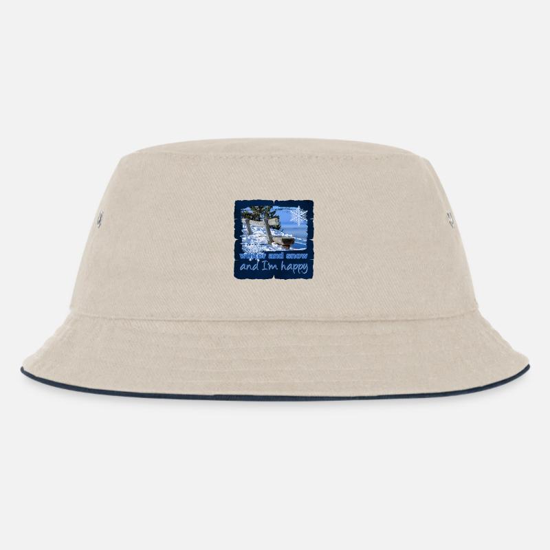 winter 7 - Kinder Bucket Hat - Natur/Navy