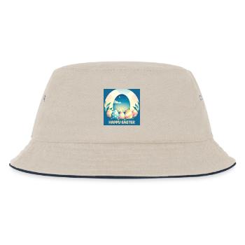 Happy Easter, Easter Egg - Kids’ Bucket Hat - ecru/navy - Front