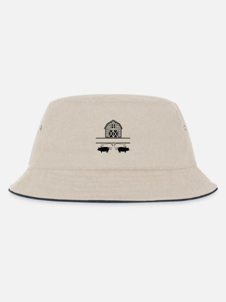 Logo für die Schweinehaltung - Kinder Bucket Hat - Natur/Navy