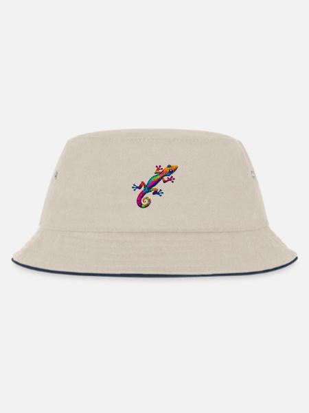 Gecko - Kinder Bucket Hat - Natur/Navy