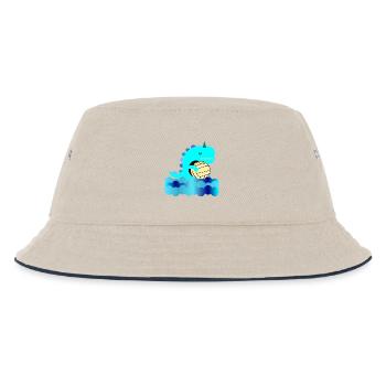 KINDER WASSERBALL DINOSAURIER SCHWIMMBAD - Kinder Bucket Hat - Natur/Navy - Vorne