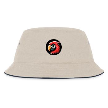 Papagei Kopf im Comic Stil - Kinder Bucket Hat - Natur/Navy - Vorne