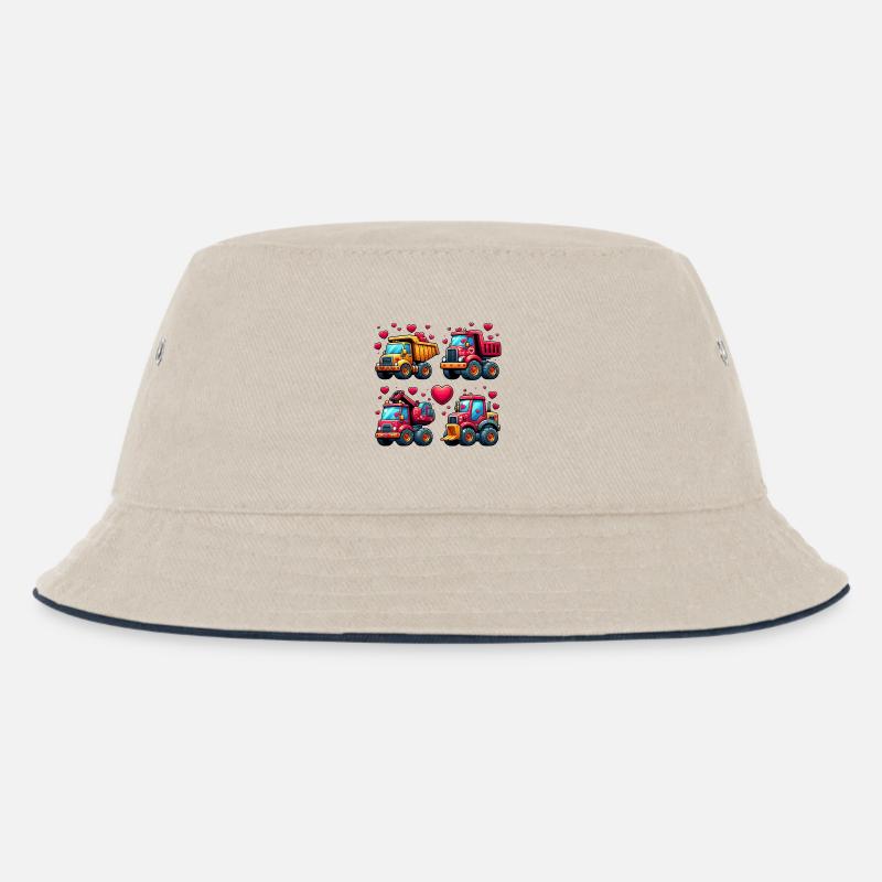 Tiny Builders' Affection - Bau-T-Shirt - Kinder Bucket Hat - Natur/Navy
