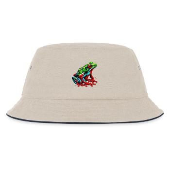 Frosch - Kinder Bucket Hat - Natur/Navy - Vorne