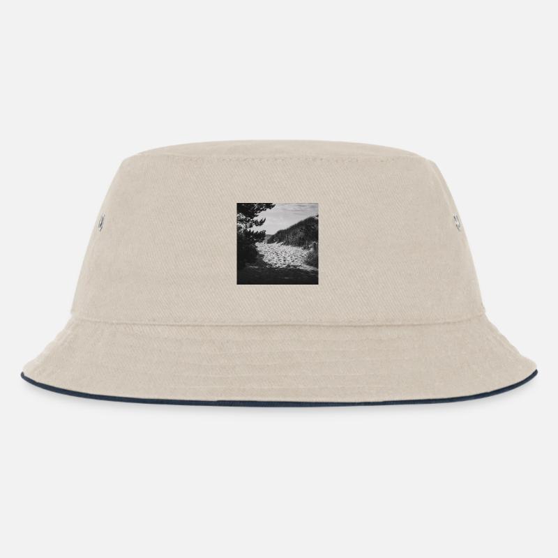 Beach Access West Beach Prerow Baltic Sea Darß Poster - Kids’ Bucket Hat - ecru/navy