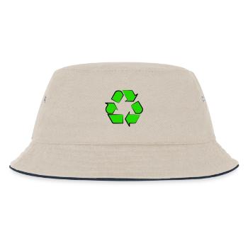 Neon Recycling Icon - Kids’ Bucket Hat - ecru/navy - Front