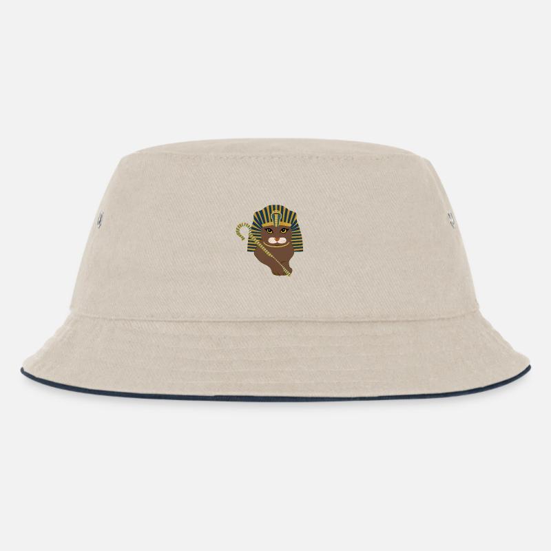 Pharaonen-Katze - Kinder Bucket Hat - Natur/Navy