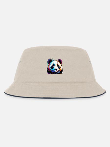 Panda - Kinder Bucket Hat - Natur/Navy