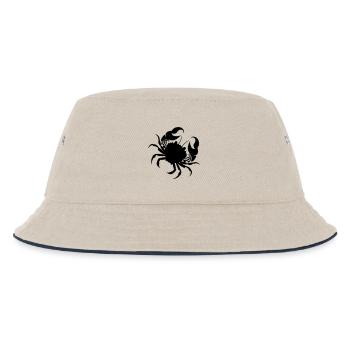 Sternzeichen-Bild Krebs - Kinder Bucket Hat - Natur/Navy - Vorne