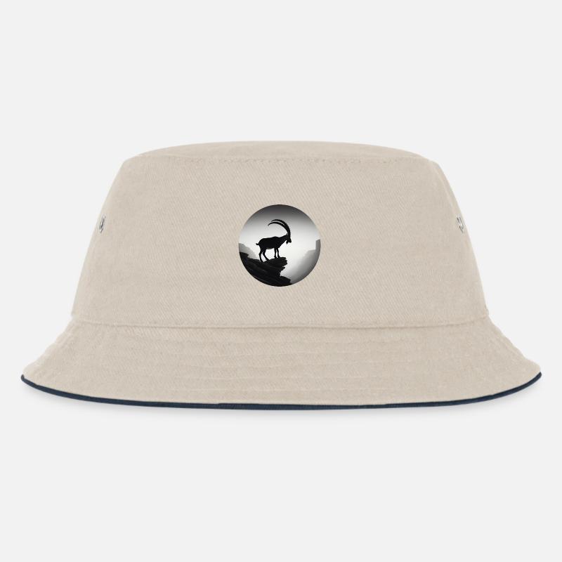 Steinbock - Kinder Bucket Hat - Natur/Navy