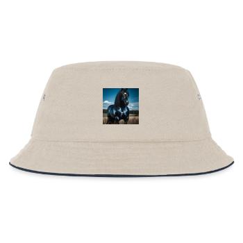 Mighty Black Horse - Kids’ Bucket Hat - ecru/navy - Front