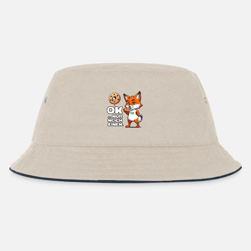 Foxy Cookie Fun - Kinder Bucket Hat - Natur/Navy