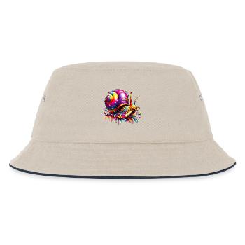 Schnecke - Kinder Bucket Hat - Natur/Navy - Vorne