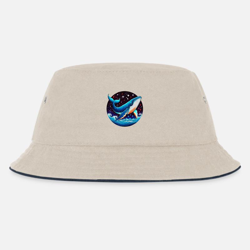 Wal - Kinder Bucket Hat - Natur/Navy