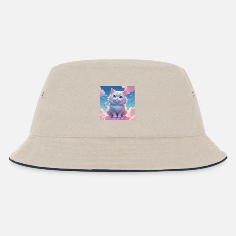 Kätzchen - Kinder Bucket Hat - Natur/Navy