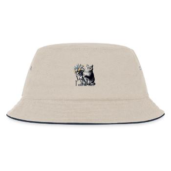 BKH Britisch Kurzhaar Katze Vase umkippen Geschenk - Kinder Bucket Hat - Natur/Navy - Vorne