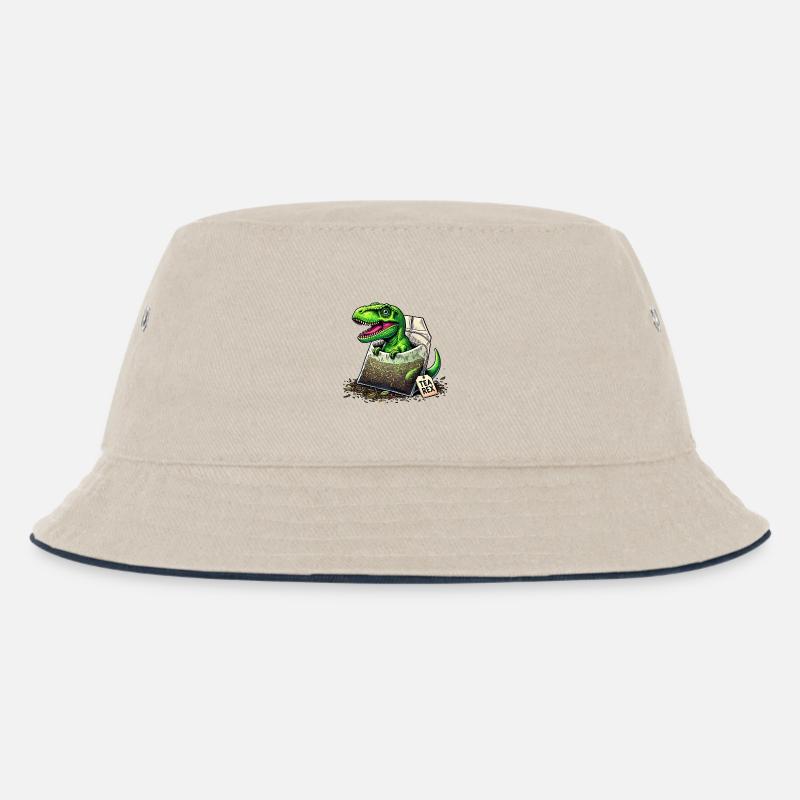 Tea Rex T-Rex Dinosaurier - Kinder Bucket Hat - Natur/Navy