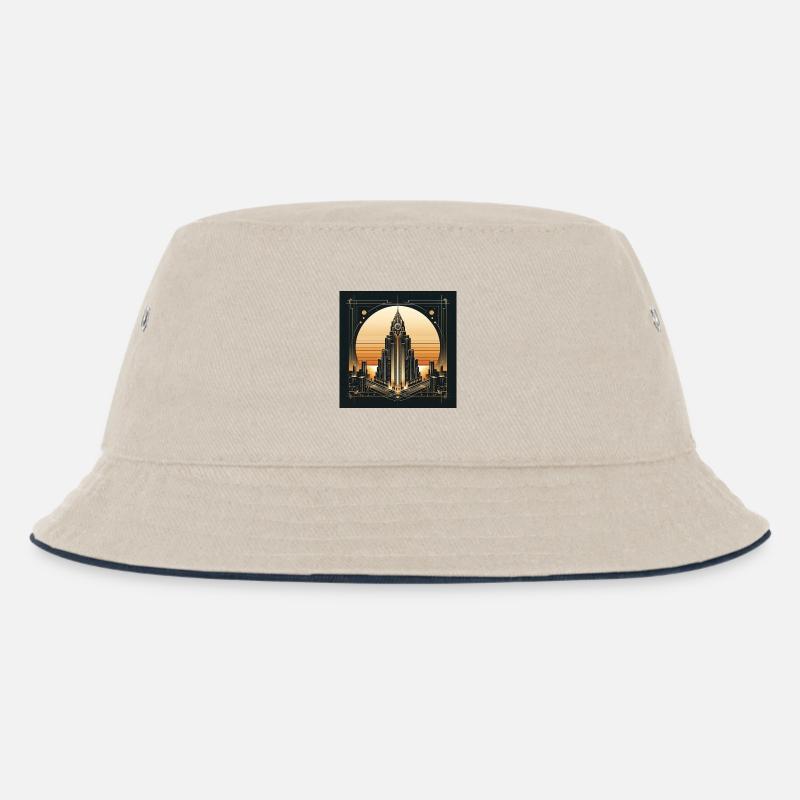 Skyscraper 1 - Kids’ Bucket Hat - ecru/navy