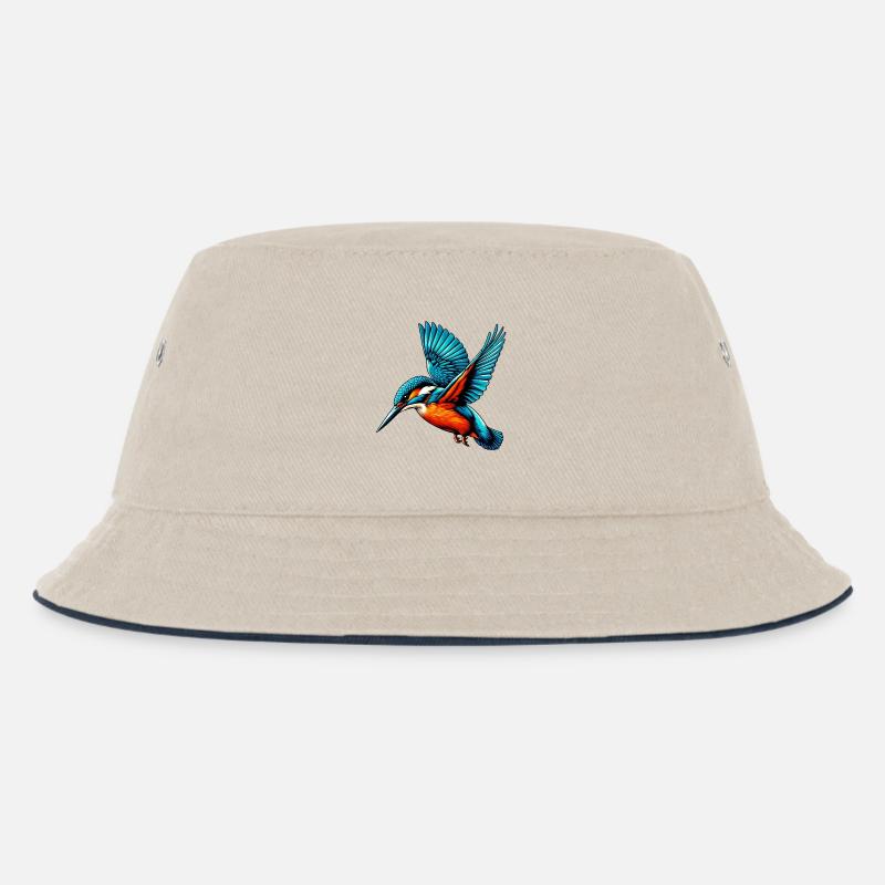 Eisvogel - Kinder Bucket Hat - Natur/Navy
