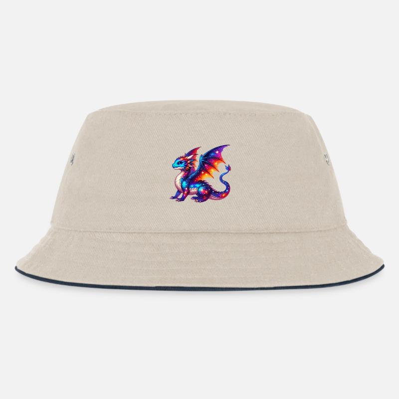 Drache - Kinder Bucket Hat - Natur/Navy