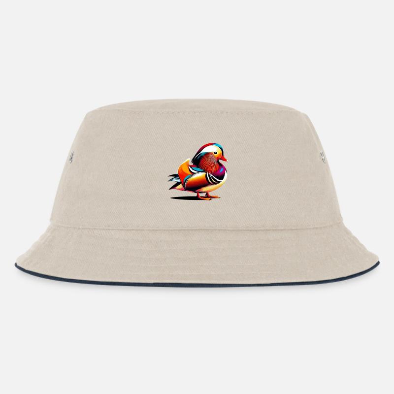 Mandarinente - Kinder Bucket Hat - Natur/Navy