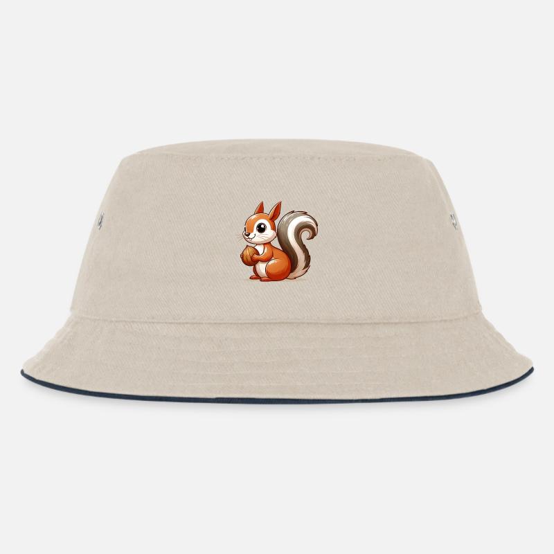 Eichhörnchen - Kinder Bucket Hat - Natur/Navy