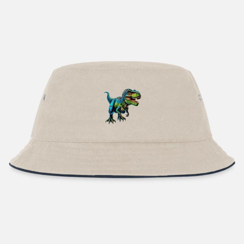 Dinosaurier - Kinder Bucket Hat - Natur/Navy